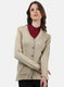 Women Beige Solid Cardigan