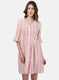 Womens Off White & Pink Stripe Tunic