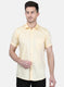 Mens Yellow Printed Shirt