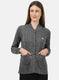 Women Grey Self Design Cardigan