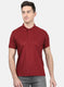Mens Maroon Plain T-Shirt