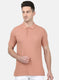 Mens Pink Plain T-Shirt