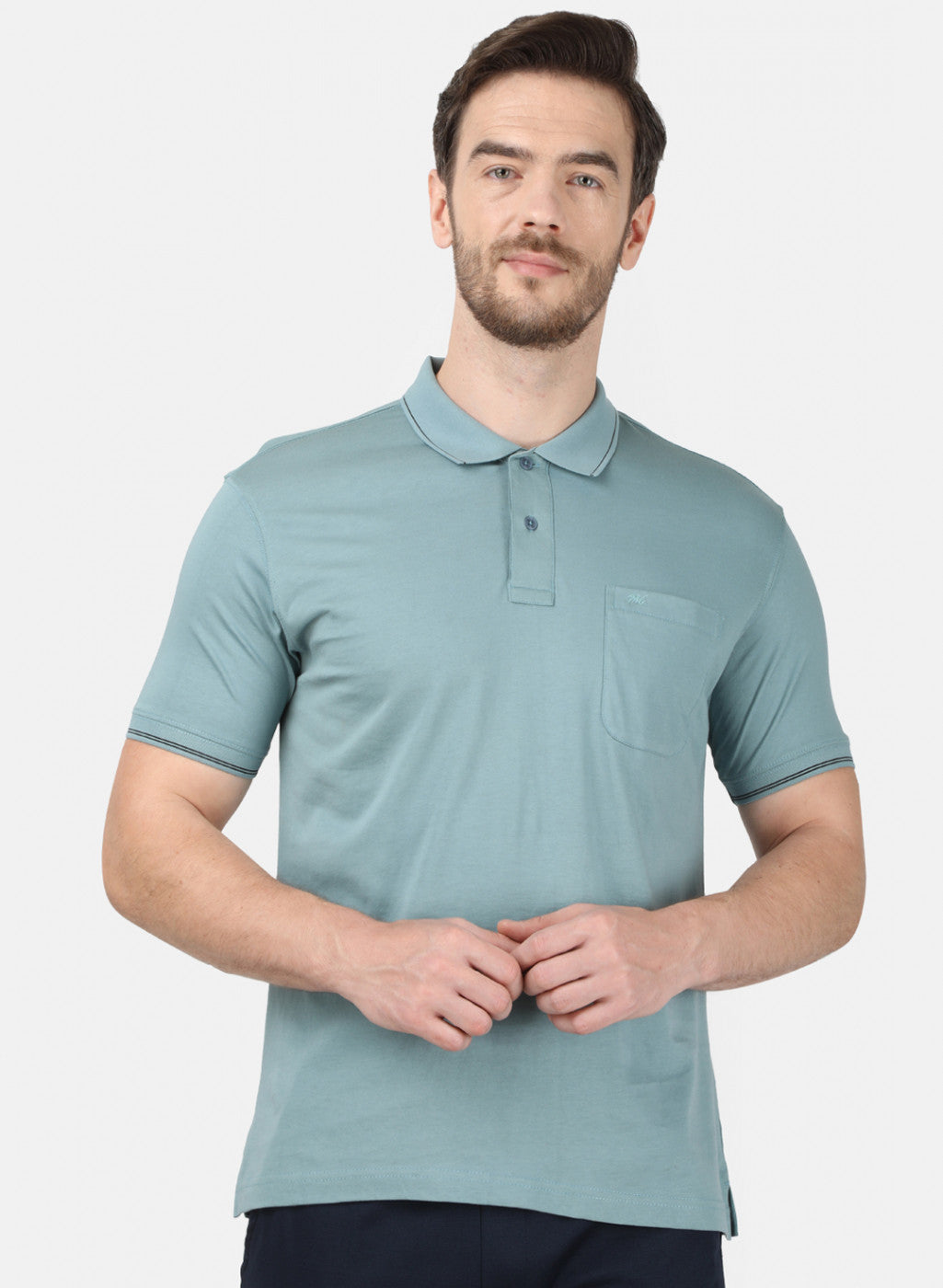 Mens Blue Plain T-Shirt
