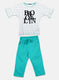 Girls Blue Printed Capri Set