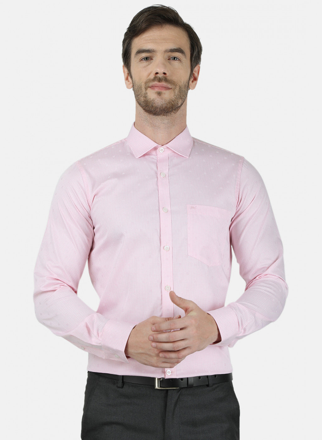 Mens Pink Check Shirt