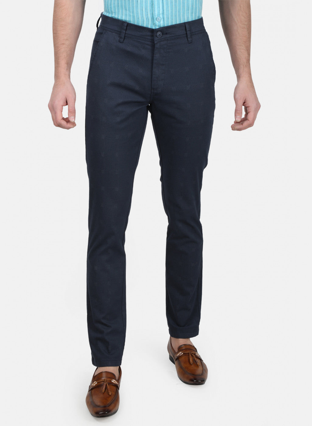 Mens Navy Blue Slim Trouser