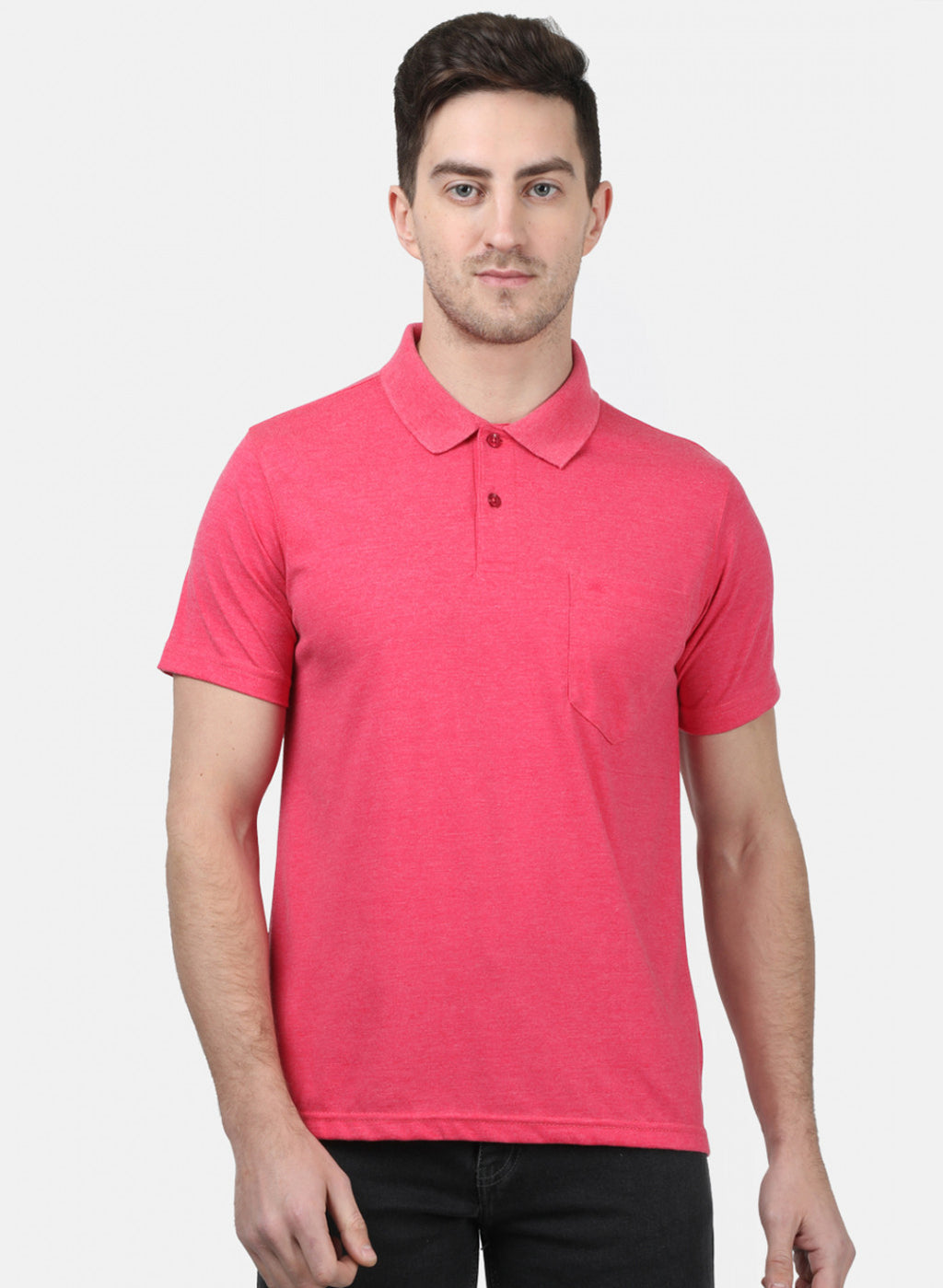 Mens Pink Plain T-Shirts