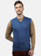 Men Blue Solid Sweater