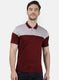 Mens Maroon Jaquard Collar T-Shirts