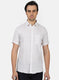 Men White Check Linen Shirt