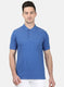 Mens Blue Plain T-Shirt