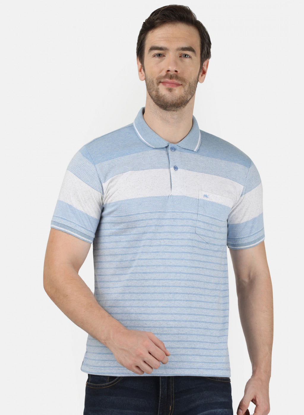 Mens Sky Blue Stripe T-Shirt