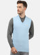 Men Sky Blue Solid Sweater