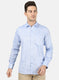 Mens Blue Printed Shirt