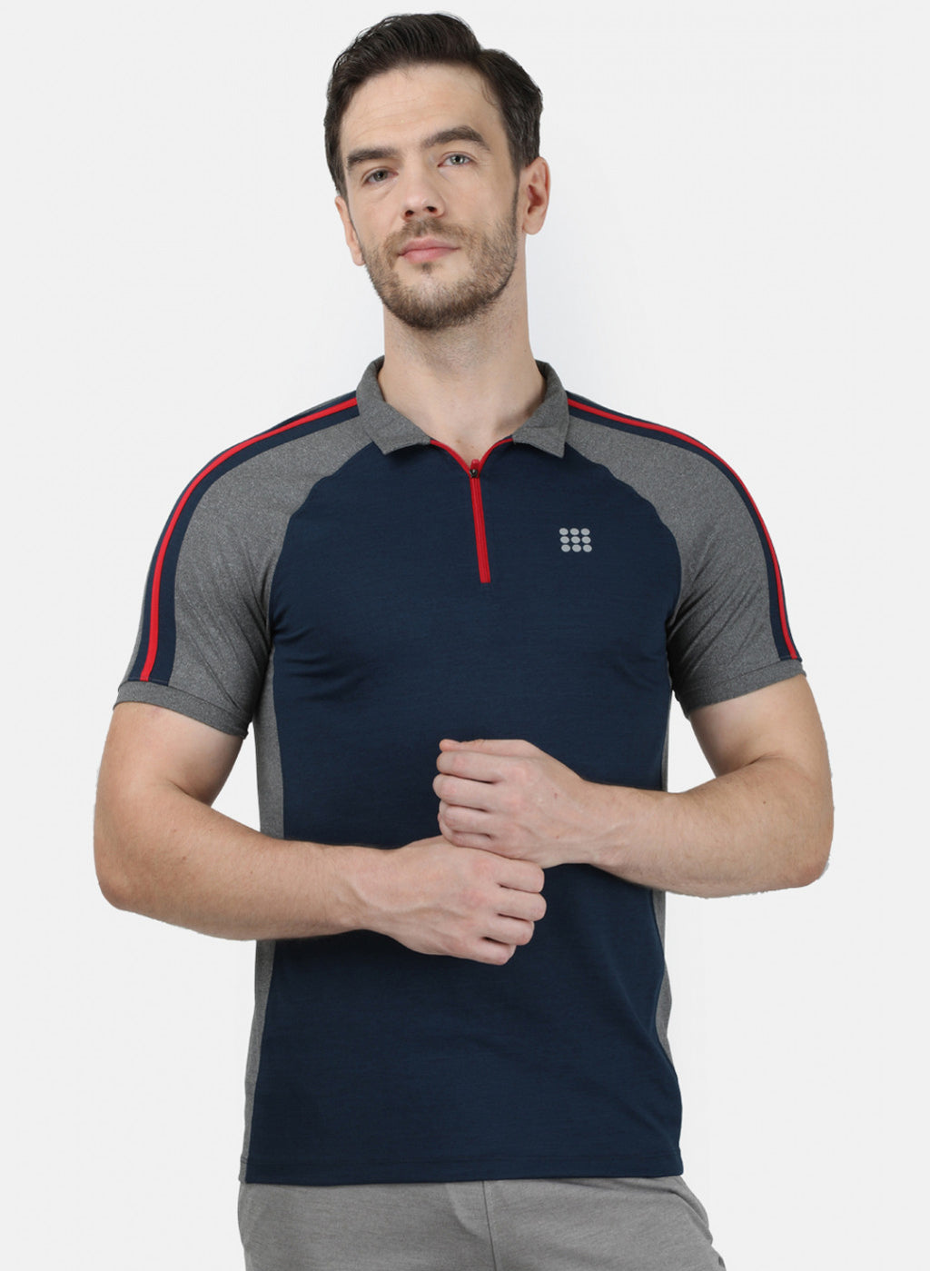 Rock.it Men Navy Blue Plain T-Shirt