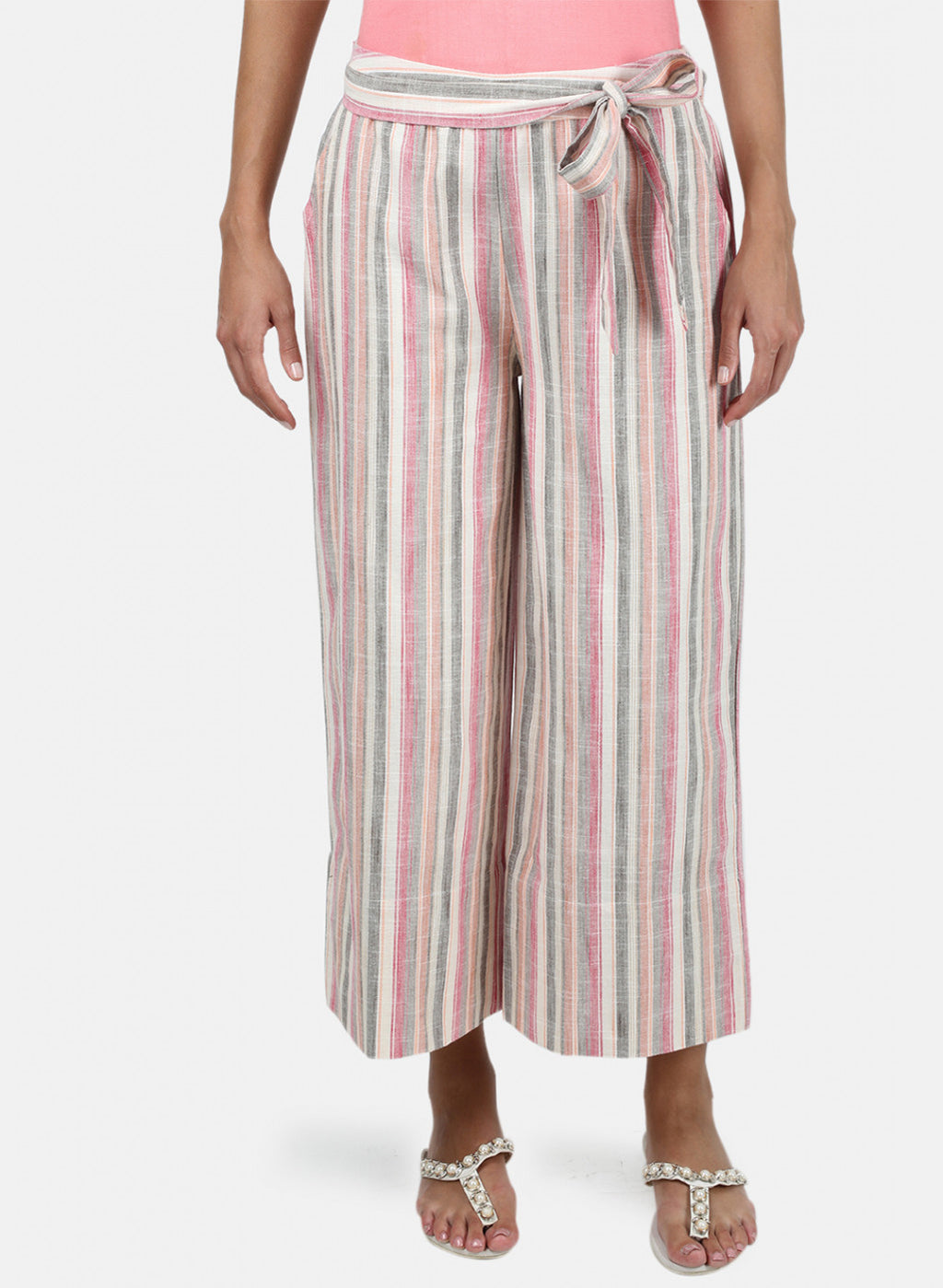 Womens Multi Color Stripe Palazzo