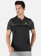 Rock.it Men Black Self Design Collar T-Shirt
