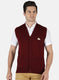 Men Maroon Solid Cardigan