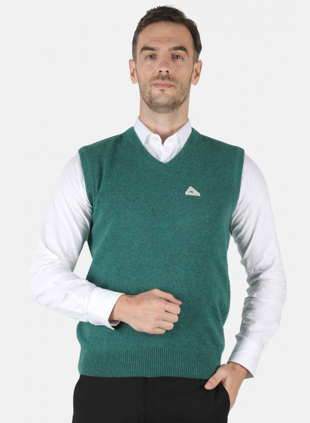 Men Green Solid Sweater