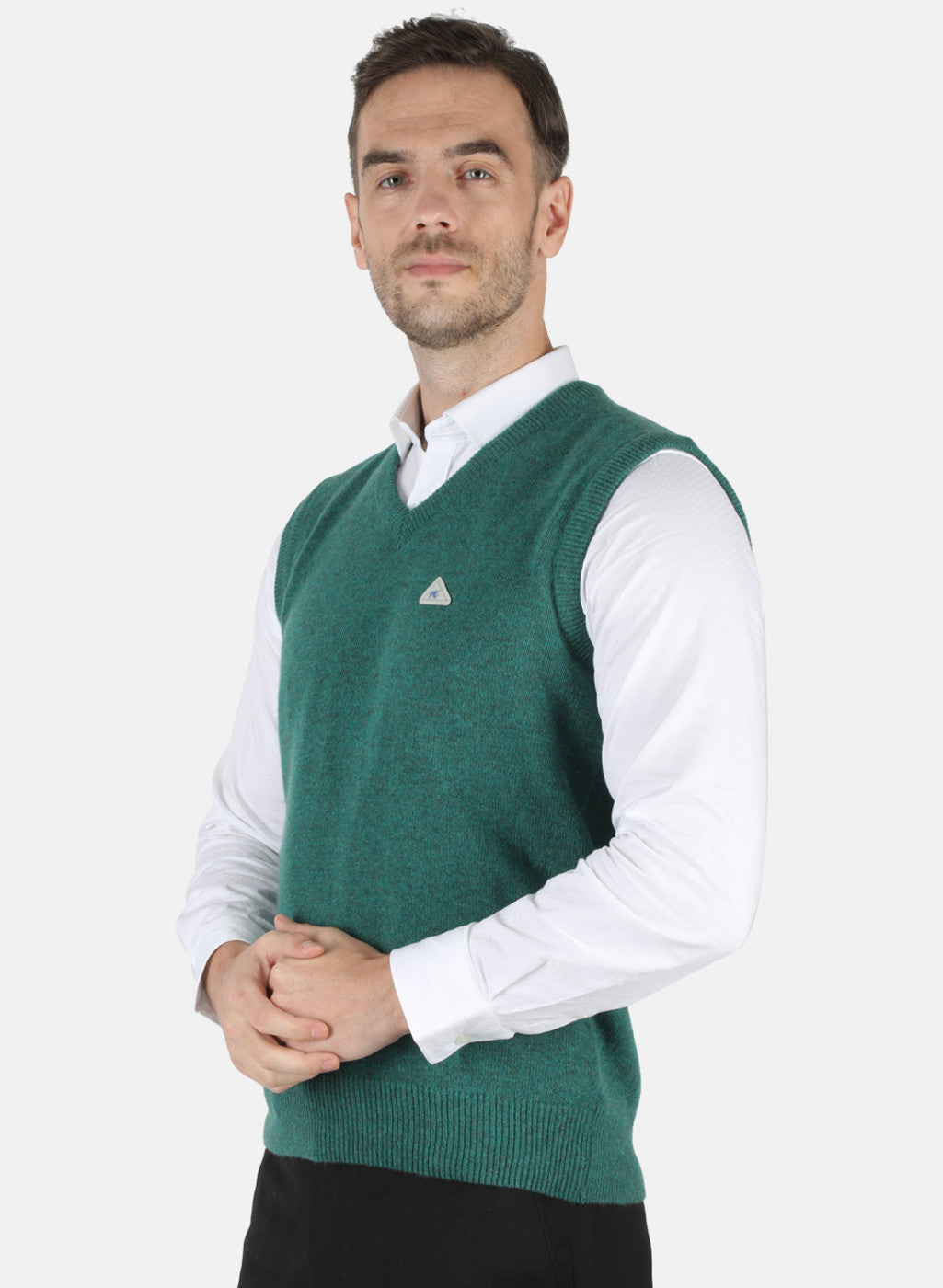 Men Green Solid Sweater