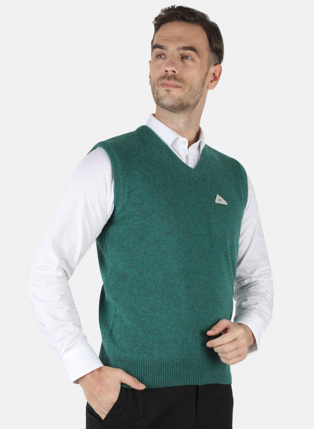 Men Green Solid Sweater
