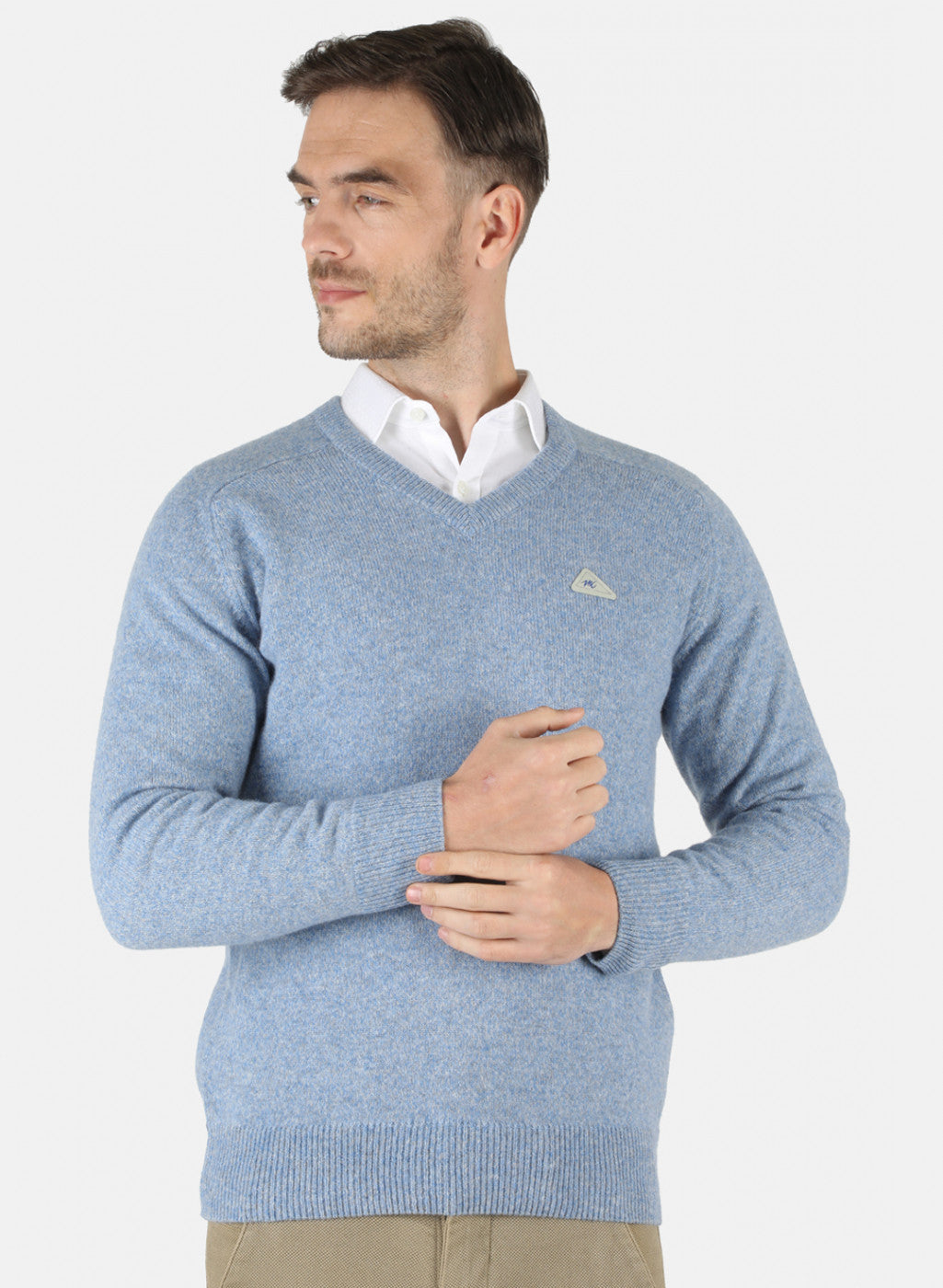 Men Blue Solid Pullover