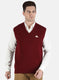 Men Maroon Solid Sweater