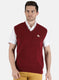Men Maroon Solid Sweater