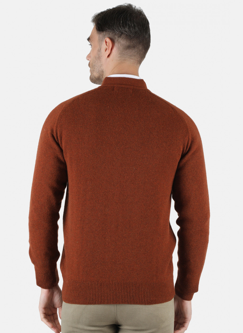 Men Brown Solid Cardigan