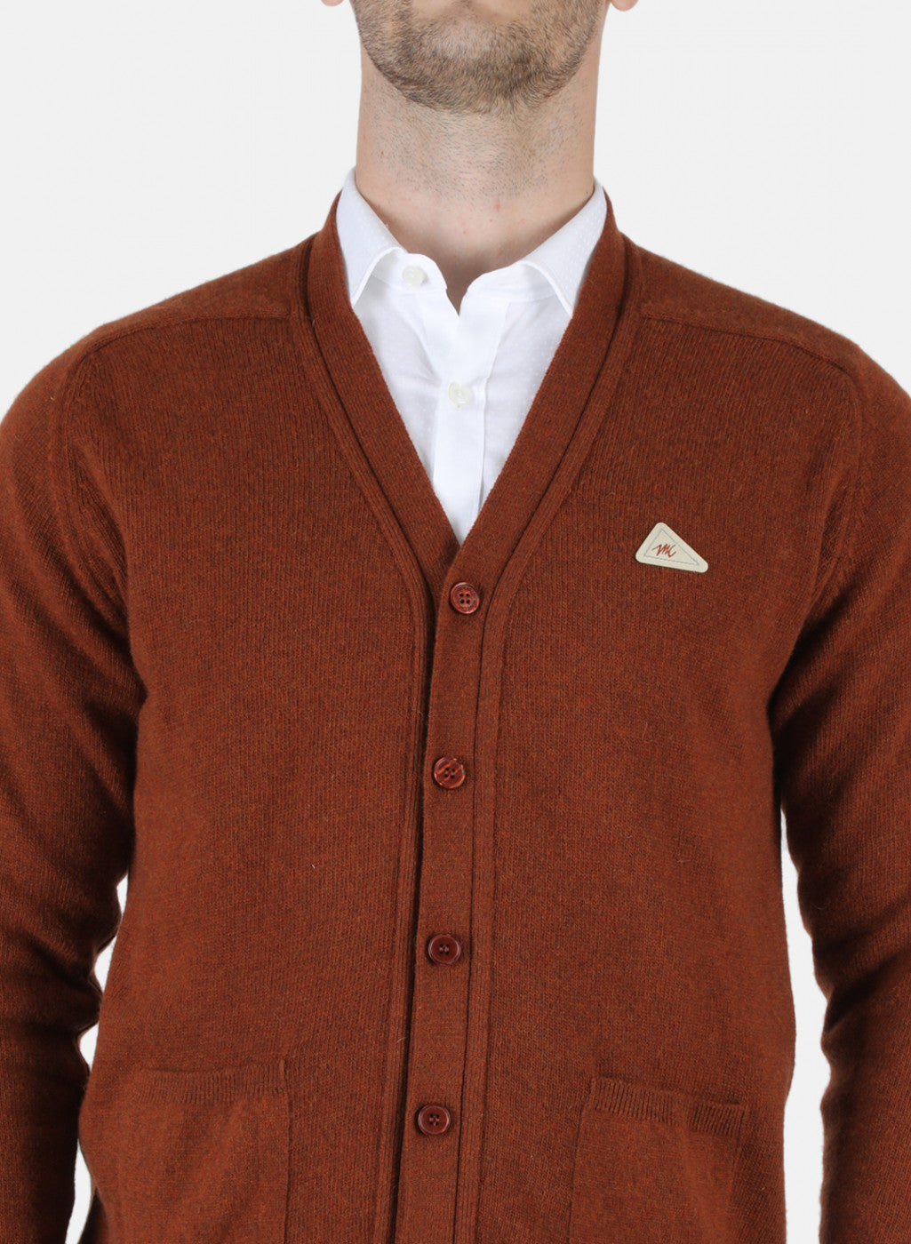 Men Brown Solid Cardigan