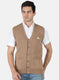 Men Beige Solid Cardigan