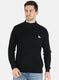 Men Black Solid Pullover