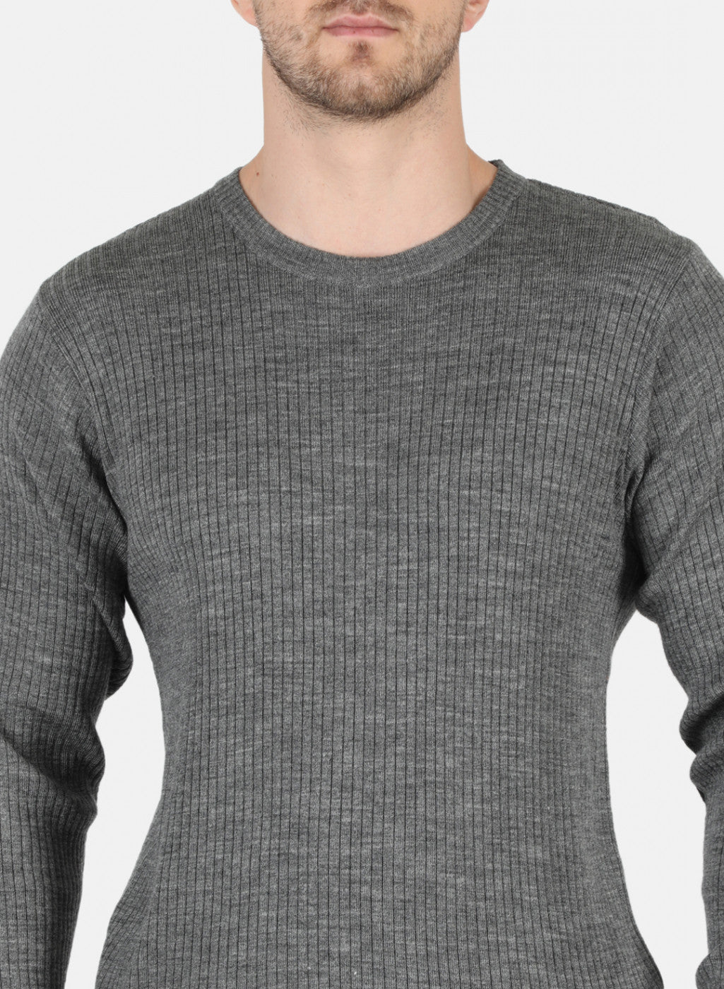 Men Grey Solid Pullover