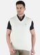 Men White Solid Sweater