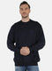 Men NAvy Blue Solid Pullover