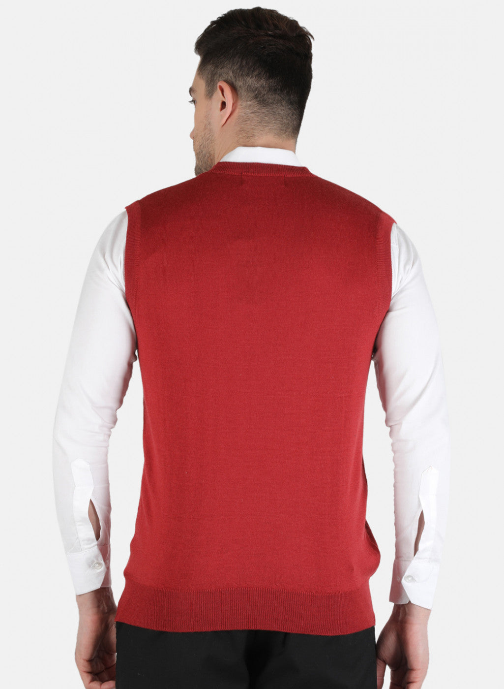 Men Red Solid Sweater