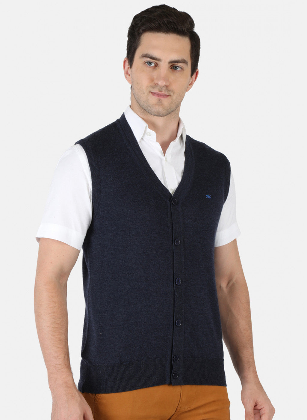 Men NAvy Blue Solid Cardigan