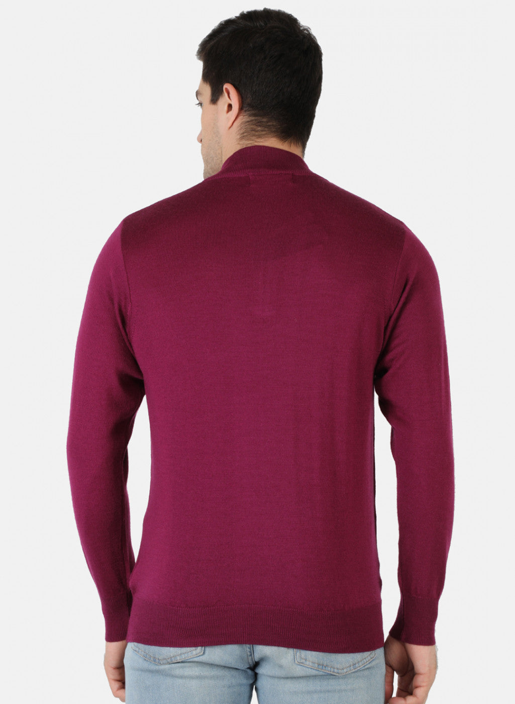 Men Purple Solid Pullover