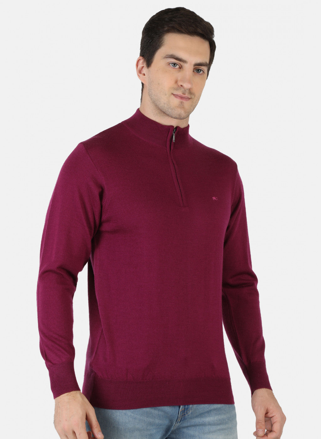 Men Purple Solid Pullover