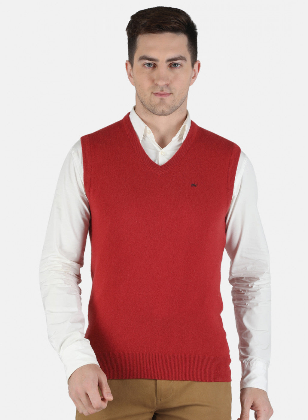 Men Orange Solid Sweater