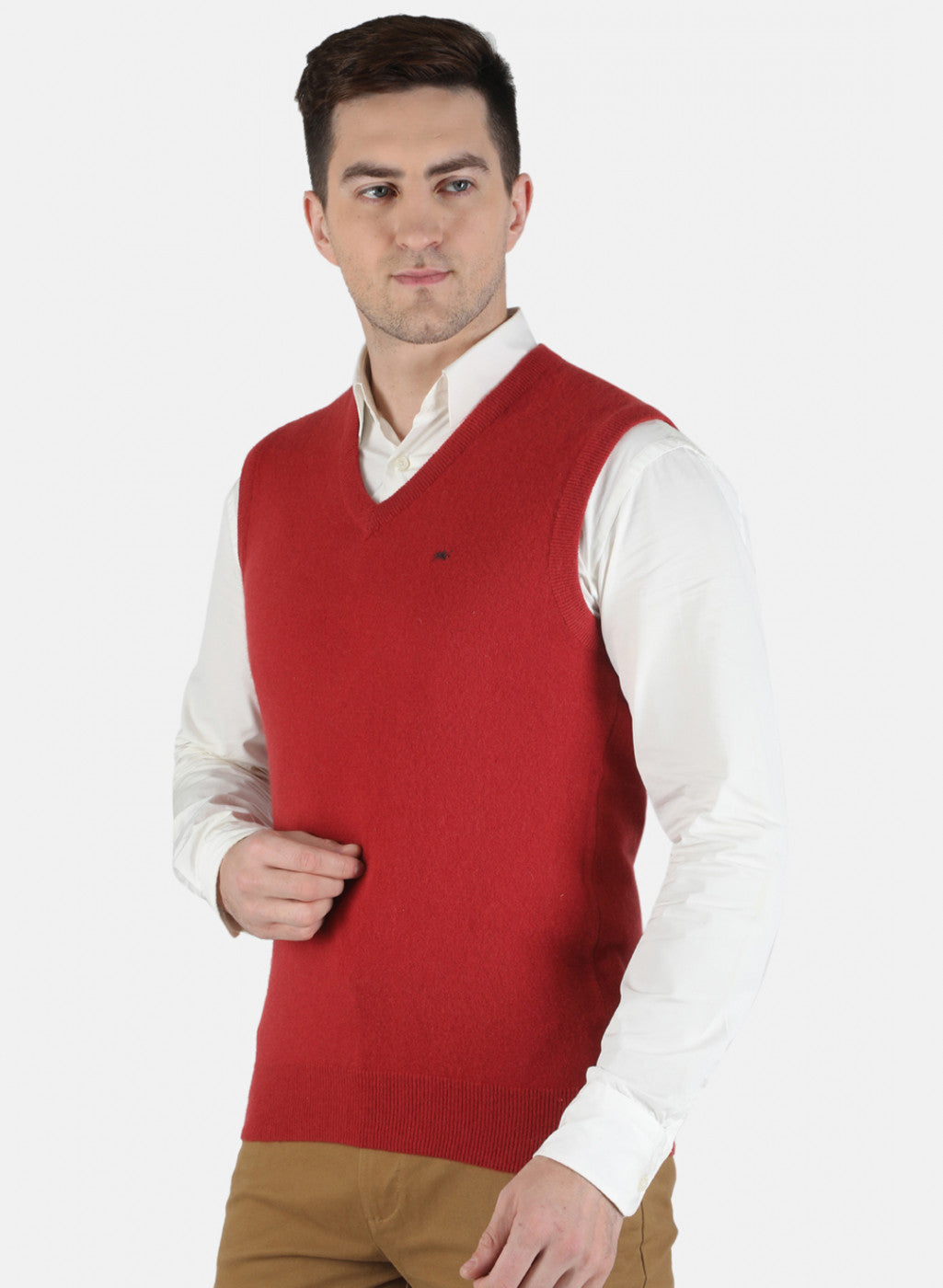 Men Orange Solid Sweater