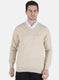 Men Beige Solid Pullover