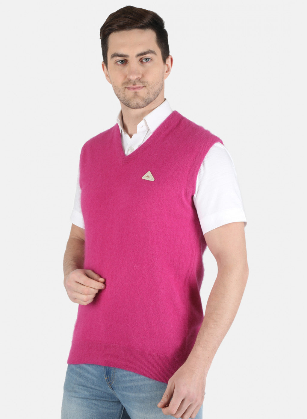 Men Pink Solid Sweater