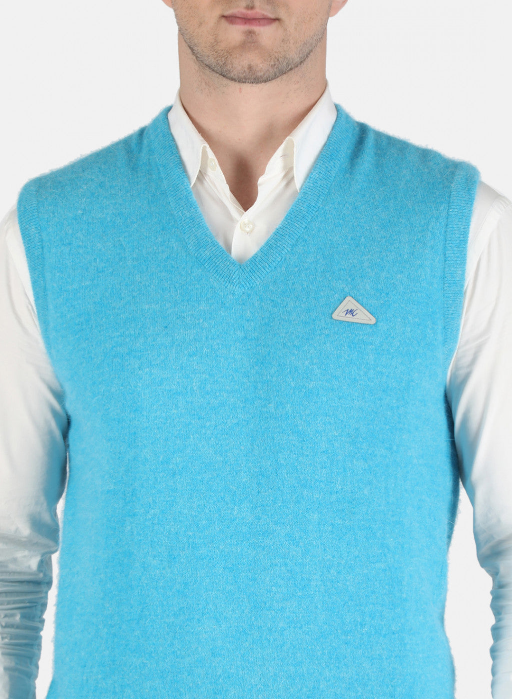 Men Blue Solid Sweater