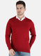 Men Maroon Solid Pullover