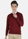 Men Maroon Solid Pullover
