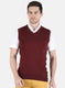 Men Maroon Solid Sweater