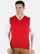 Men Red Solid Sweater