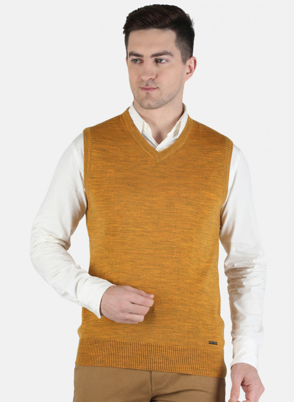 Men Yellow Solid Sweater