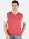 Men Light Red Solid Sweater
